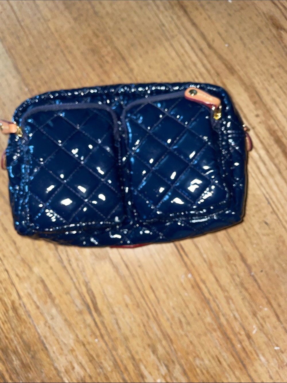 MZ Wallace medium make up bag with Tan Leather Logo Patch